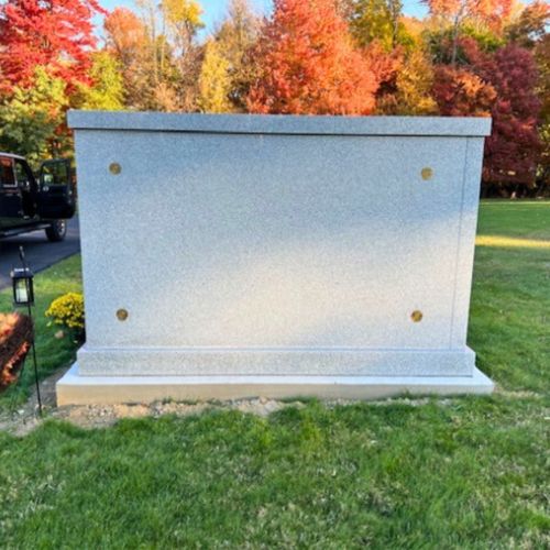 blank stone mausoleum