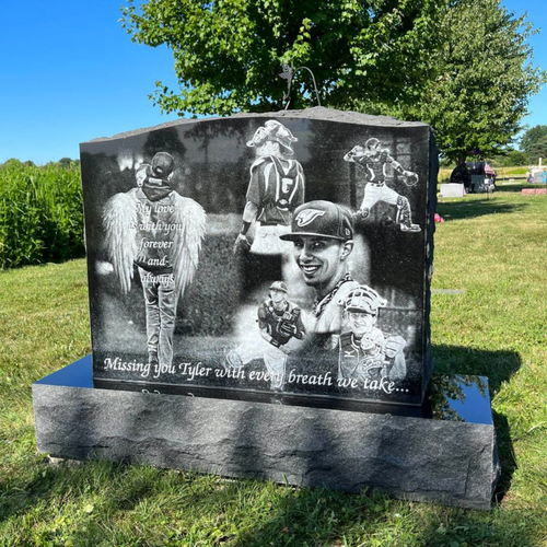 custom etched headstone