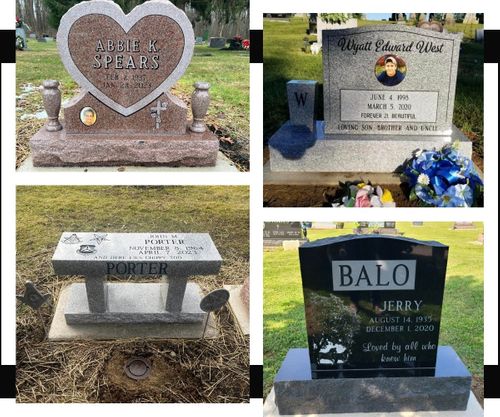 collage of memorials