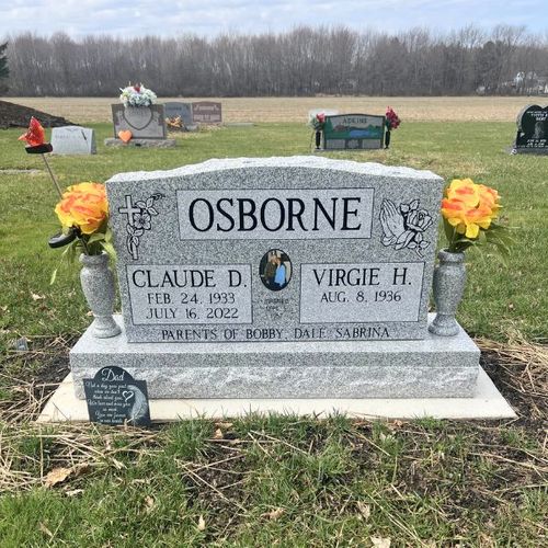 engraved headstone with personalized designs