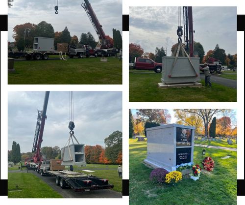 collage of memorial installation
