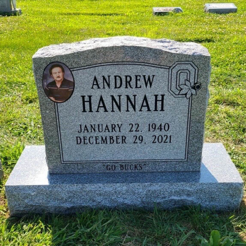 Custom headstone with The Ohio State University logo