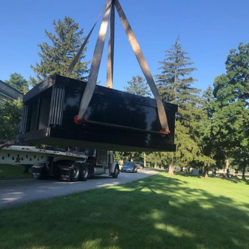 installing mausoleum
