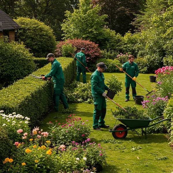 team of landscapers in uniform