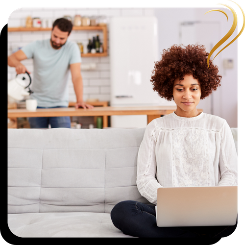 A realized couple being together.