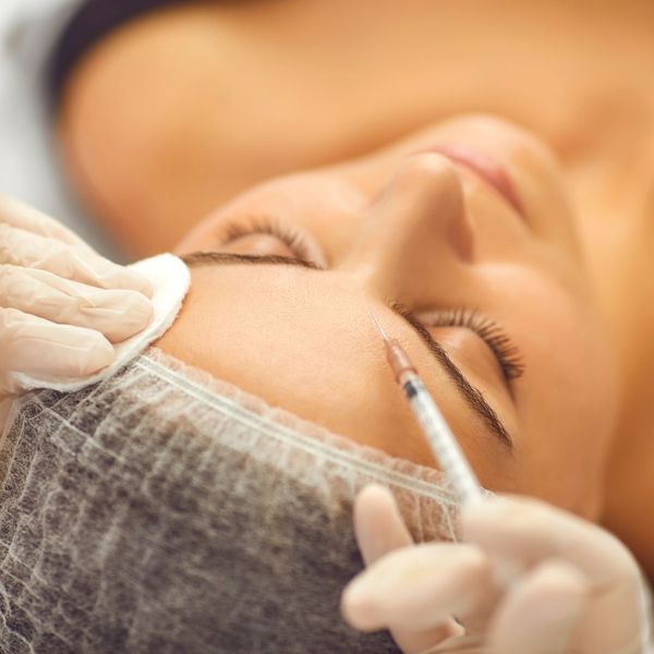 cosmetic injectable into forehead