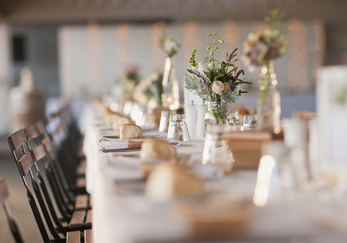 table setup at wedding