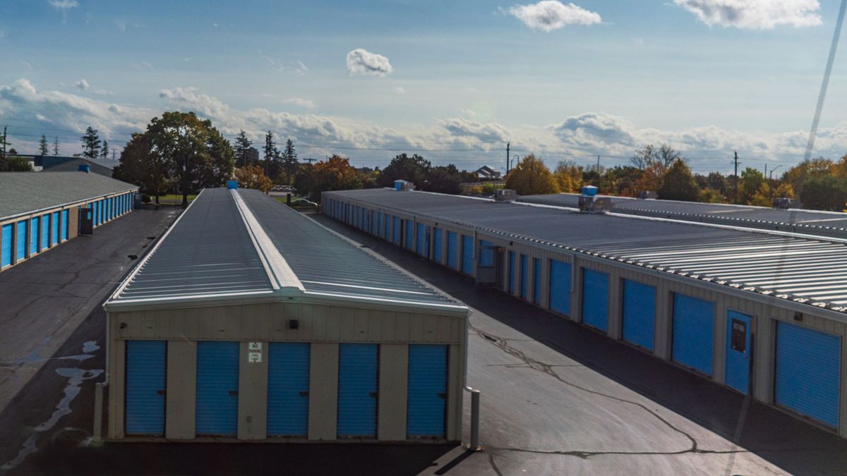 arial view of a storage unit facility