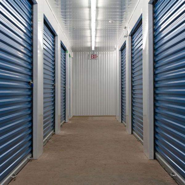 interior blue storage units