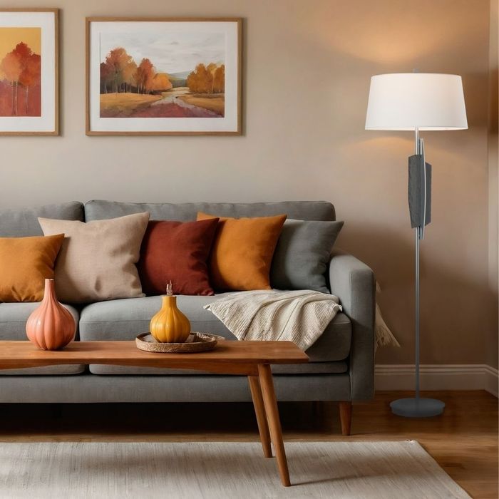lamp in room with fall colors