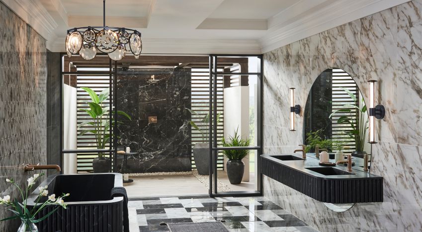 custom lighting in bathroom