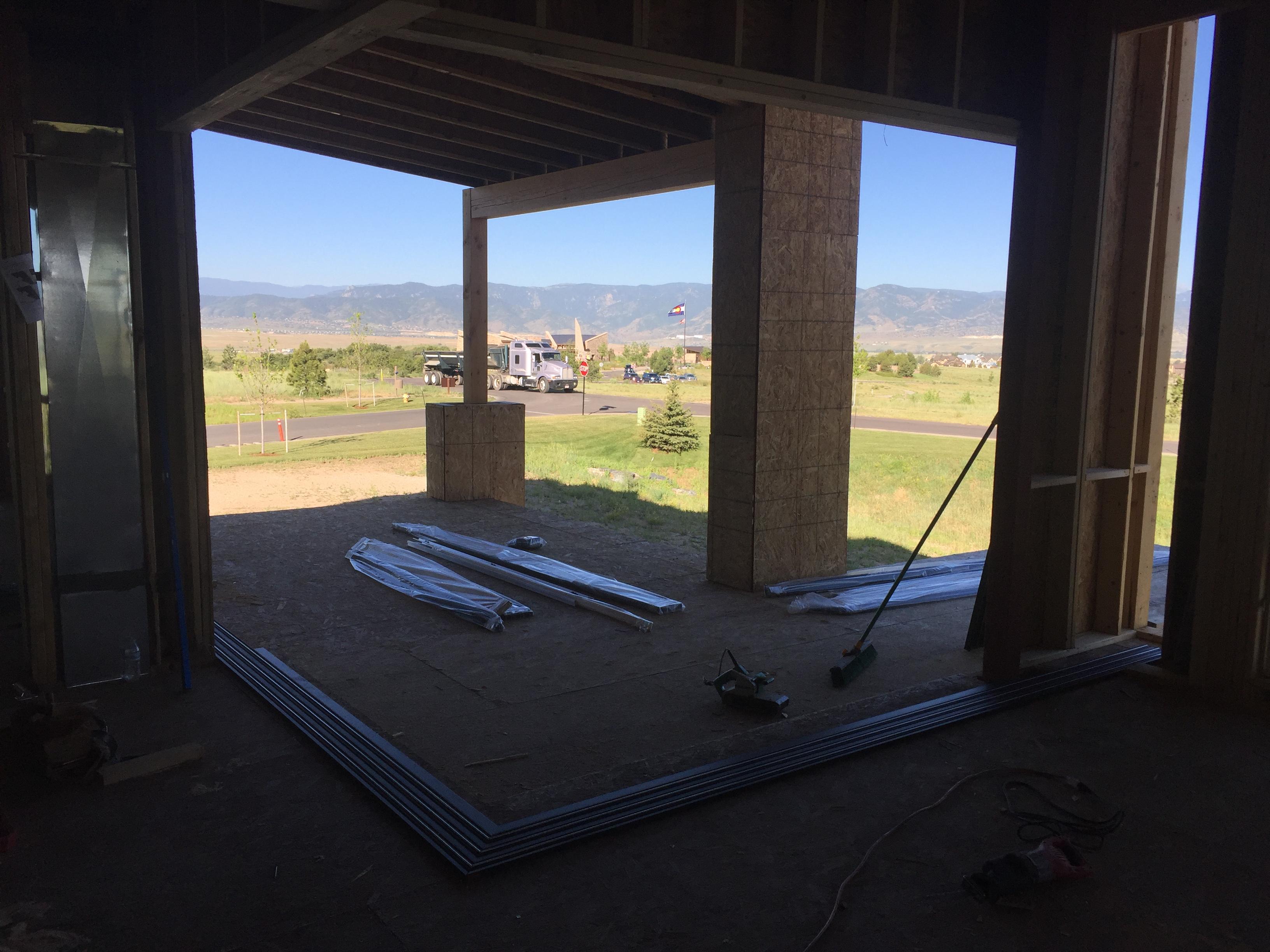 Timber pre-frame for sliding glass wall