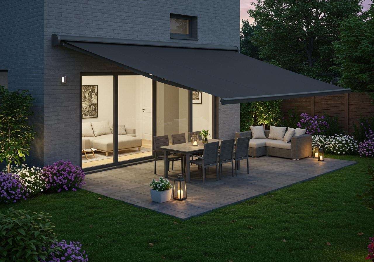 Sleek Motorized Retractable Awning