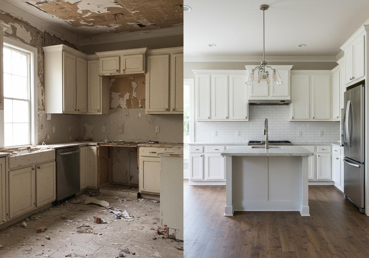 Before and After Kitchen Renovation in Hurricane, UT.