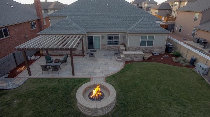 St. George Backyard Landscaping with Fire Pit and Pergola