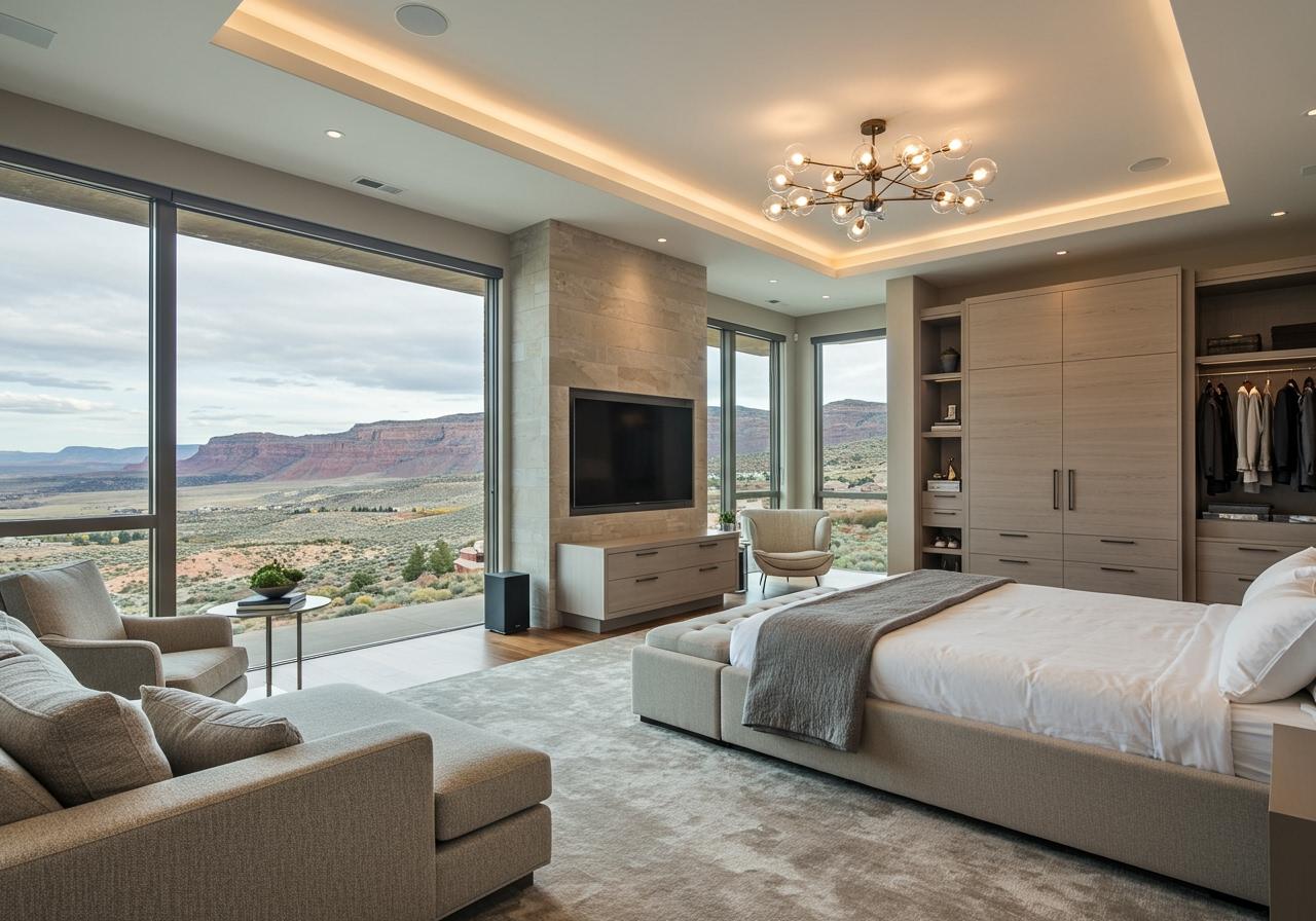 Luxury Bedroom with Desert Mountain View