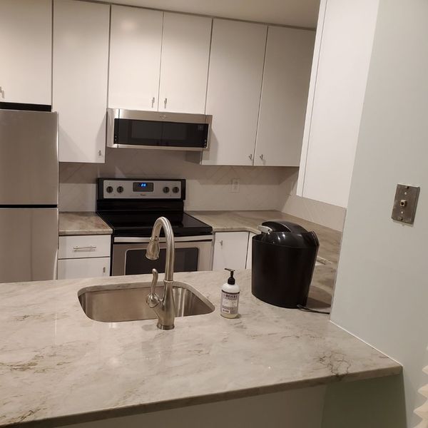 white countertop