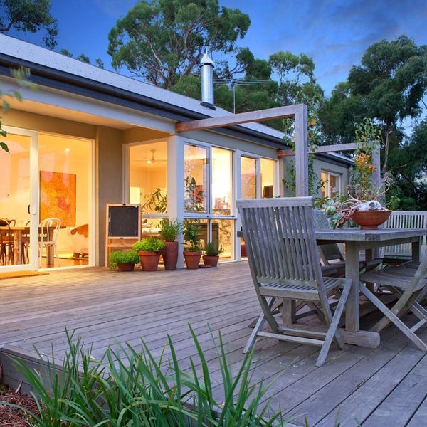 deck and sunset 
