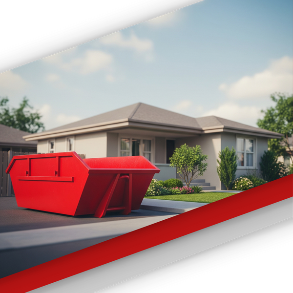 dumpster rental in front of home