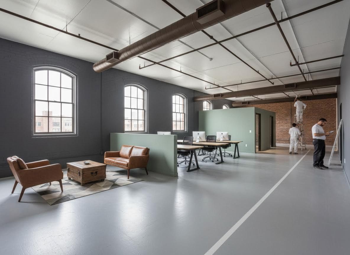 Modern Industrial Open-Plan Office Space