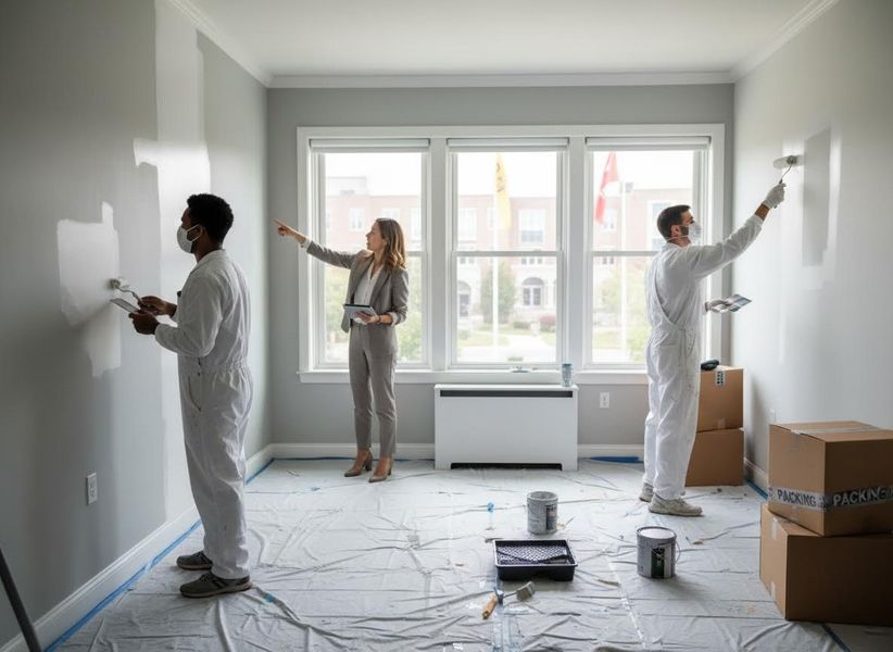 Professional Painters and Supervisor in a Room