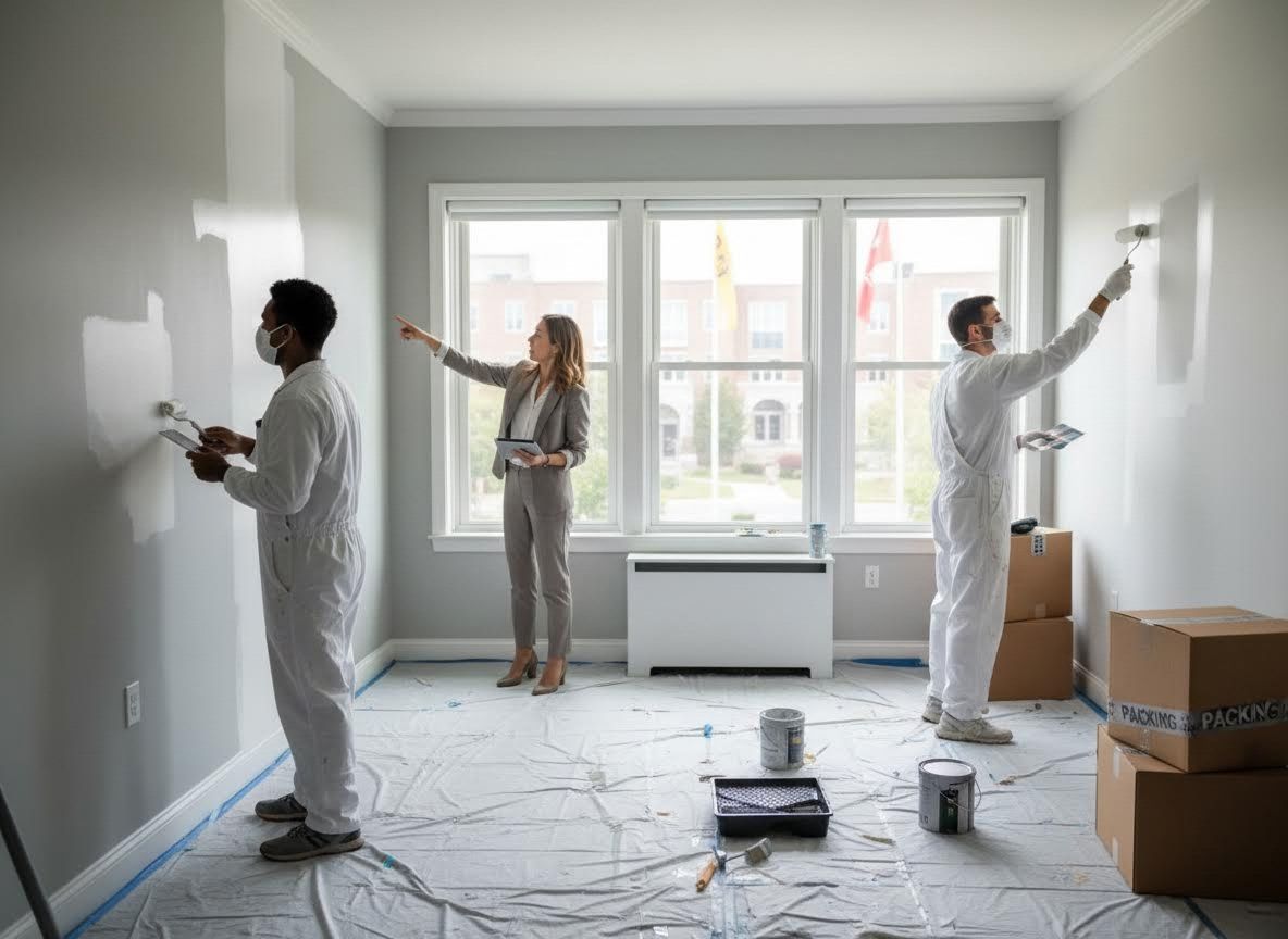 Professional Painters and Supervisor in a Room