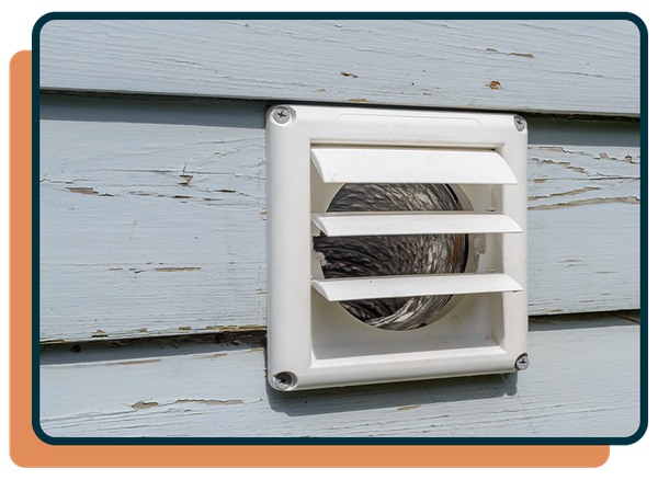 end of clean dryer vent on the outside of a house