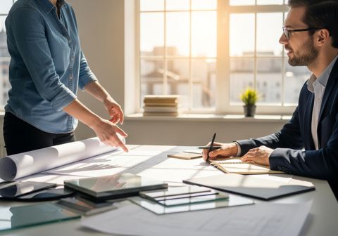 Architects Collaborating on Building Plans