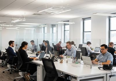 Modern Office with Employees Working