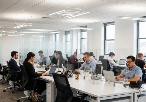 Modern Office with Employees Working