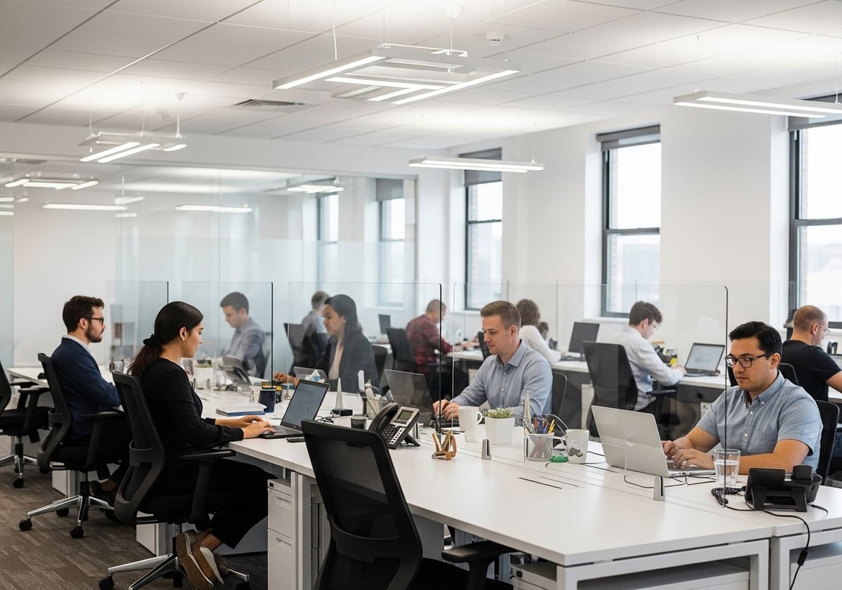 Modern Office with Employees Working