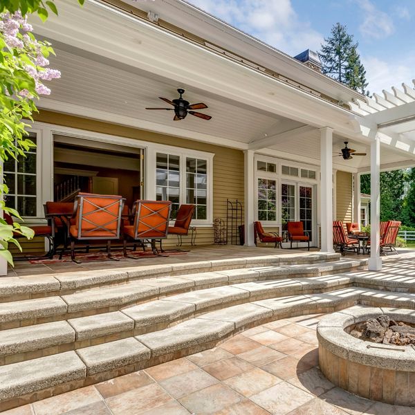 Patio with glass doors