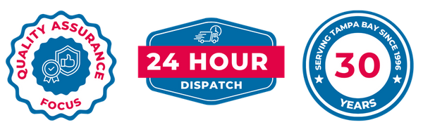 Quality Assurance Focus, 24-Hour Dispatch, Serving Tampa Bay Since 1996, 30 Years