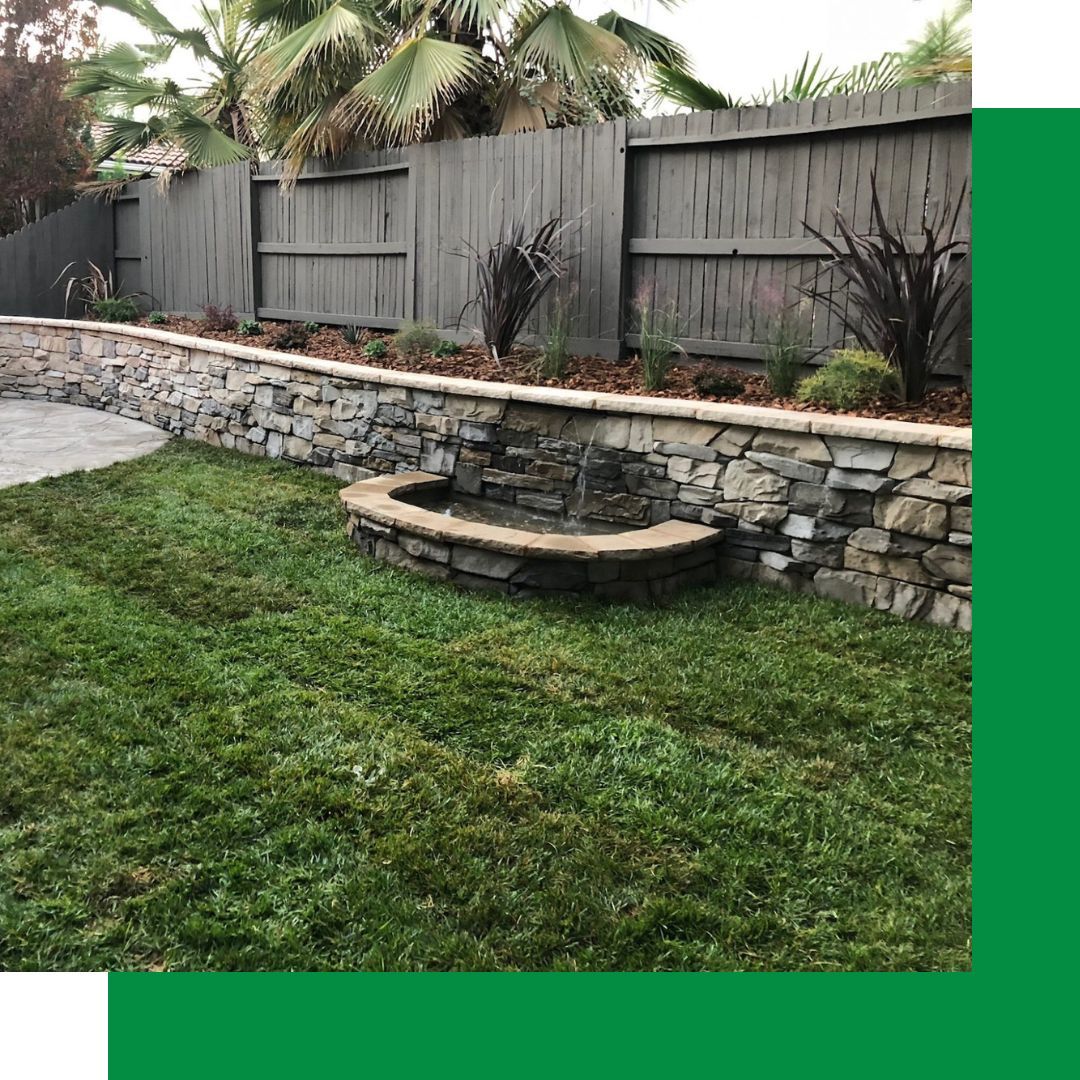 retaining wall in Sacramento yard