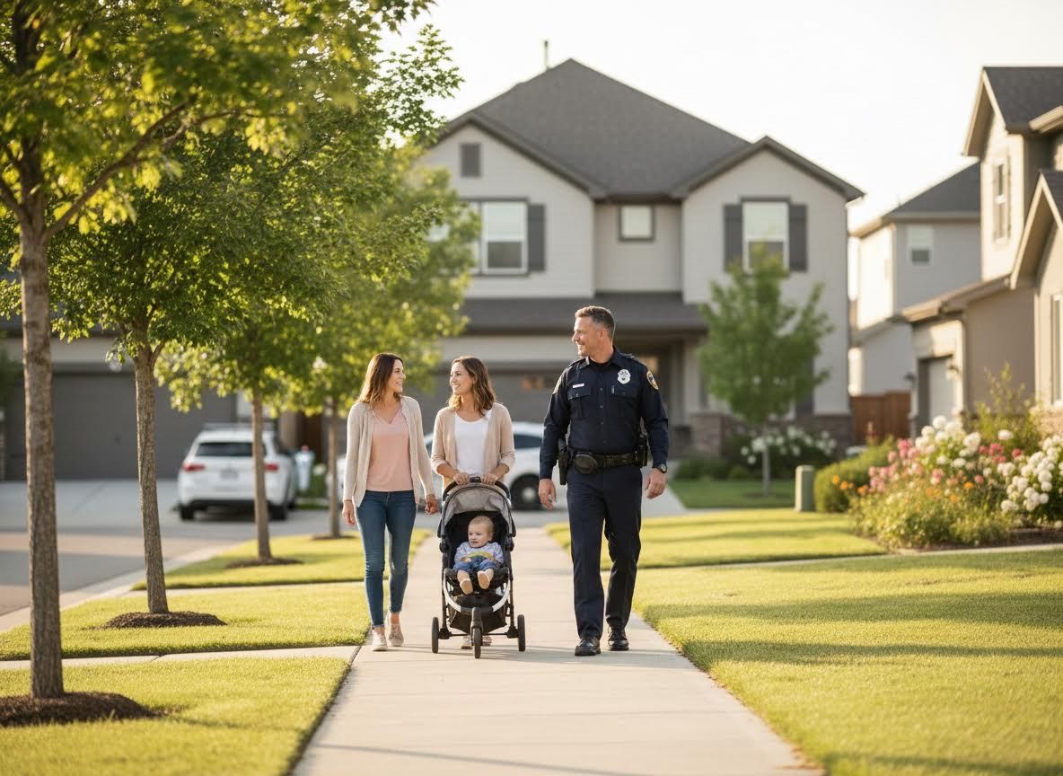 Community Police Officer with Family