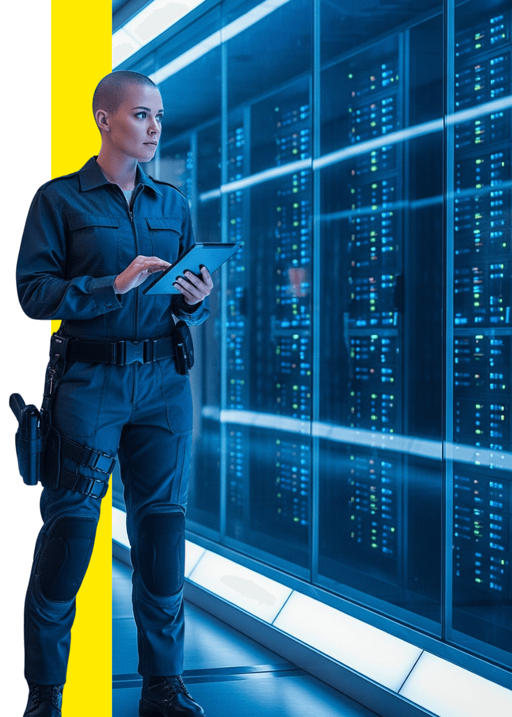 security guard in server room