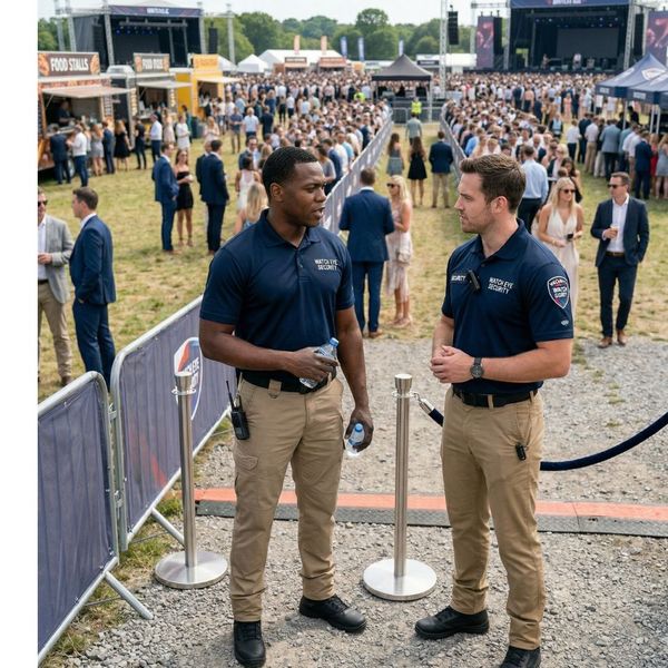 A security team conducting an event emergency response briefing.