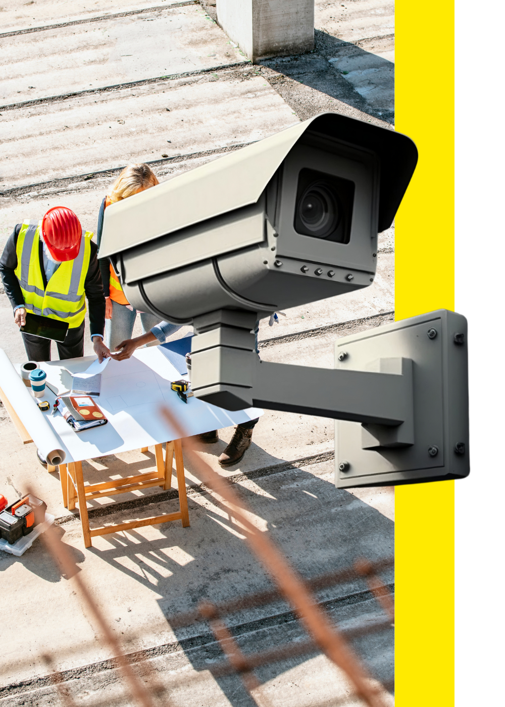 Security camera in construction site