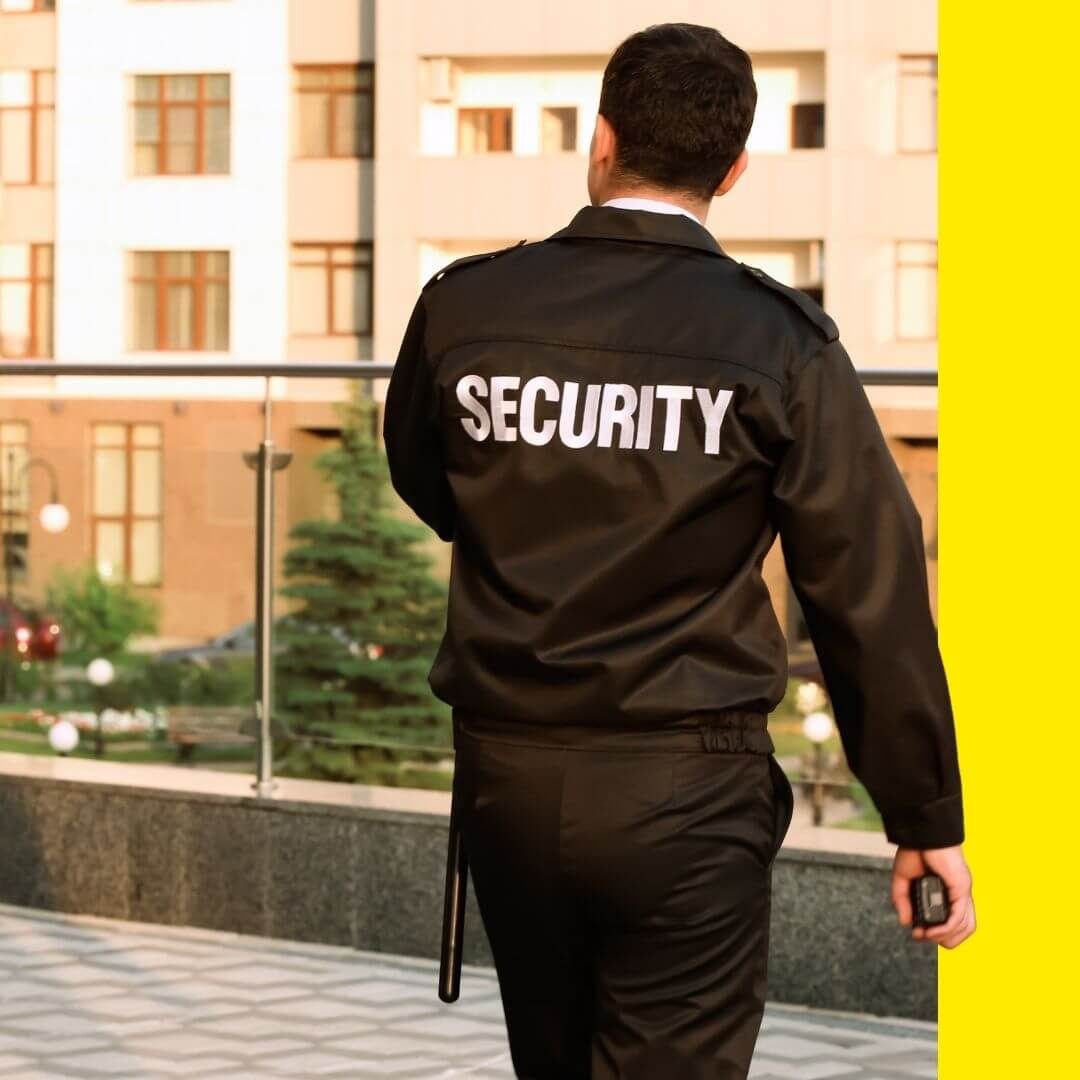 security guard walking through neighborhood 