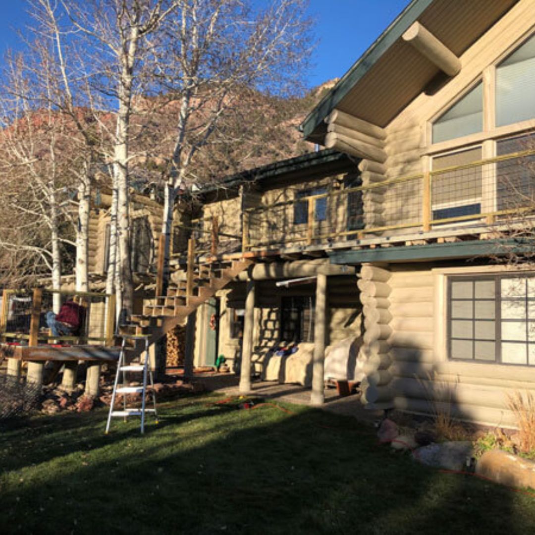 Stairs to second story deck