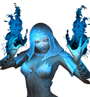 Image of a sorcerous casting a spell