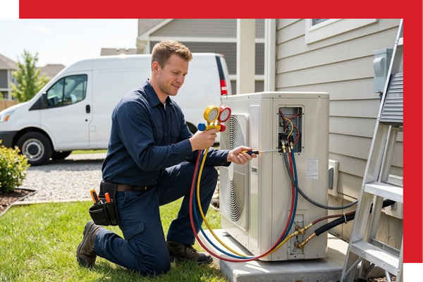 man performing HVAC services