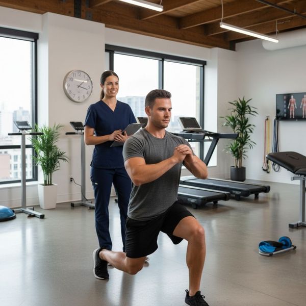 Athlete demonstrating excellent form and movement efficiency during a lunge exercise.