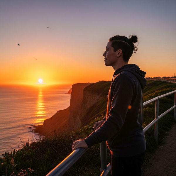 A person looking at a sunrise, symbolizing a new beginning after completing an addiction treatment program.