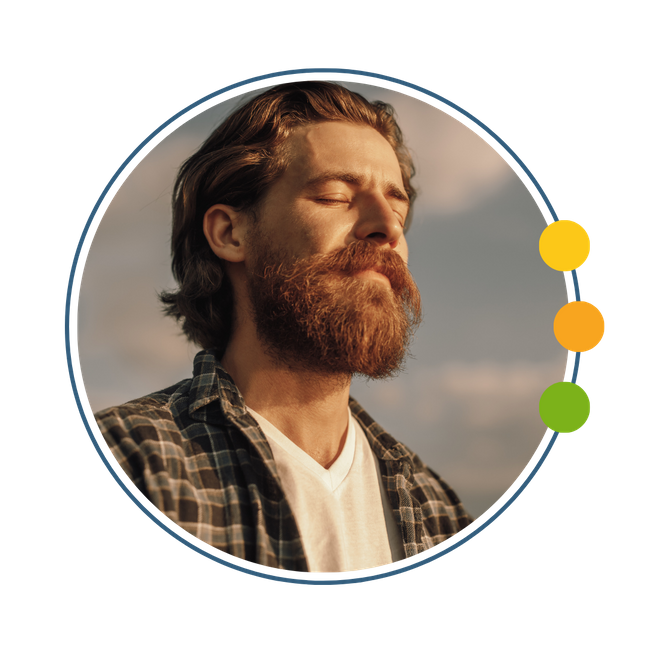 image of a man with relief