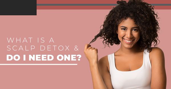 Need a scalp detox hero image with woman twirling hair