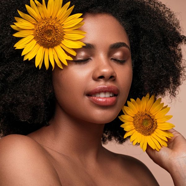 a woman with curly hair a woman with curly hair