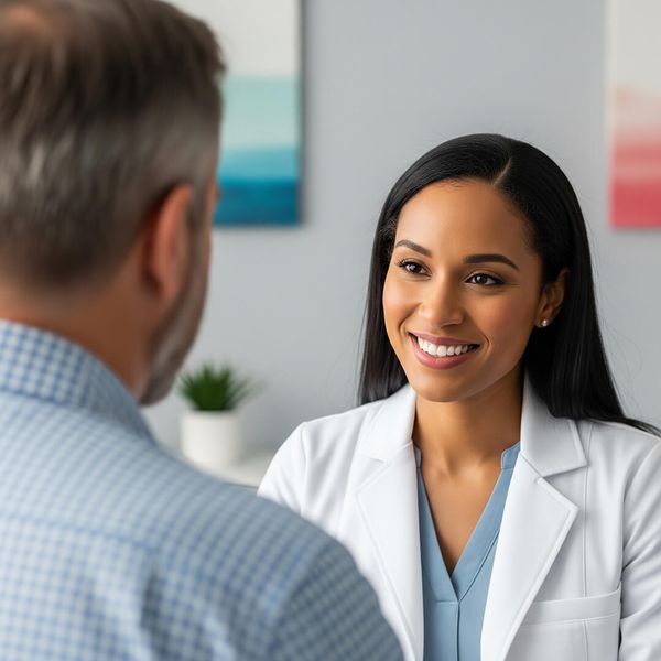An expert medical professional consulting with a patient in a friendly setting. consultation.jpg