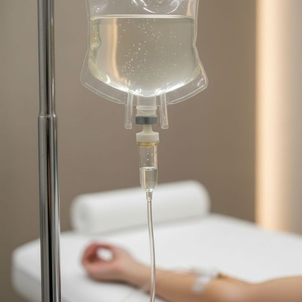 A person having an IV treatment 