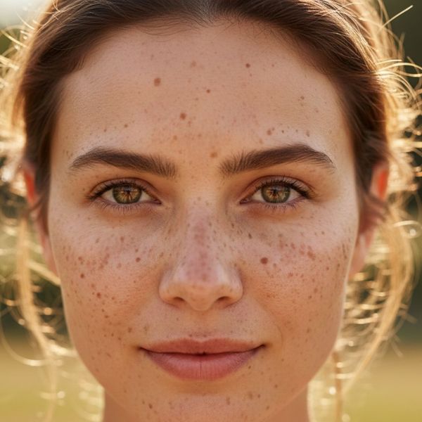 A woman with sun spots